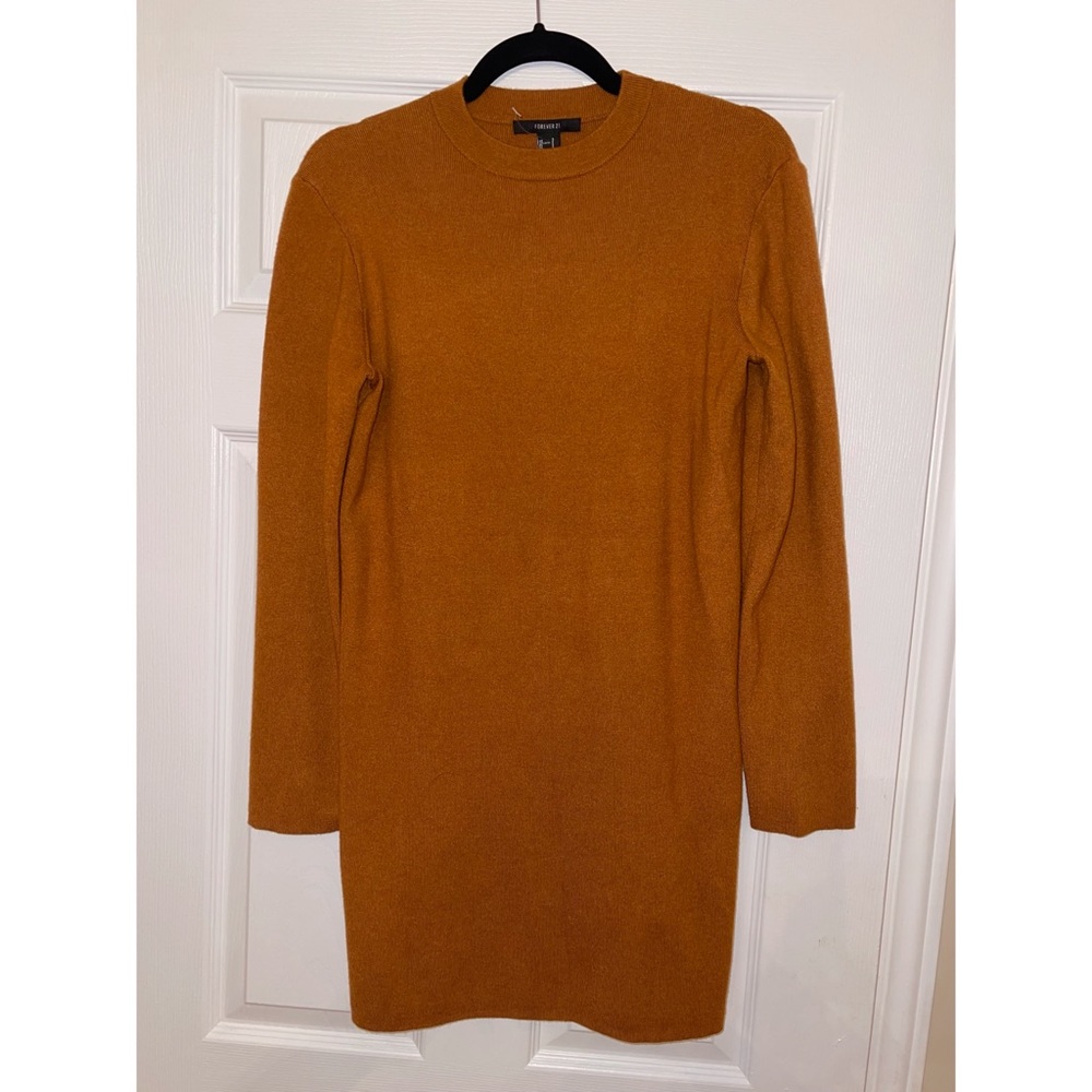 Beautiful thick knit camel mini dress.